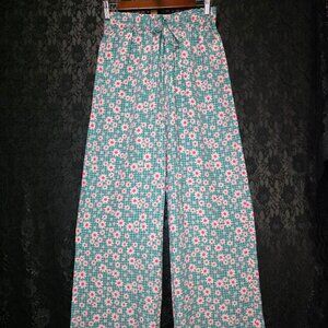 Happy Sheep 100% Silk Floral Women's Pants S